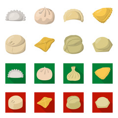 Vector design of products and cooking icon. Set of products and appetizer stock symbol for web.