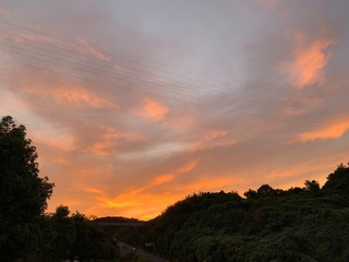 sunset in the mountains