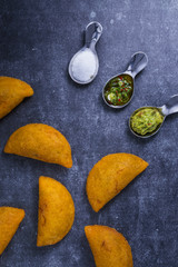 Golden brown Turnovers (Empanadas) with Meat Filling