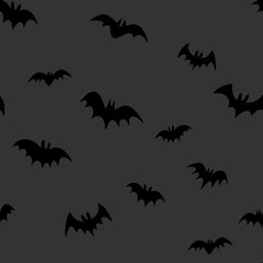 Halloween bats seamless pattern. Texture background of bat vector illustrations.