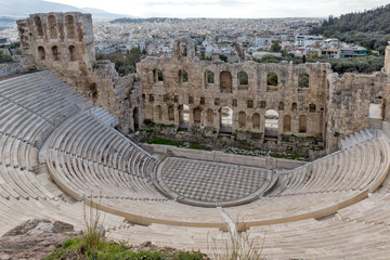 Odeon of Herodes Atticus in the Acropolis of Athens, Greece