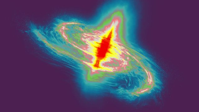 Thermal view galaxy image. Thermal emission or radiation in space. 4k footage
