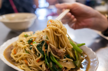 eat famous Taiwanese fried noodles