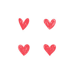 Heart doodles. Love symbol. Hand drawn collection of heart illustrations.