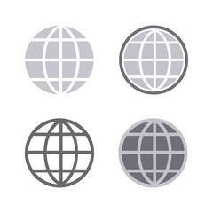 Globe earth icons set