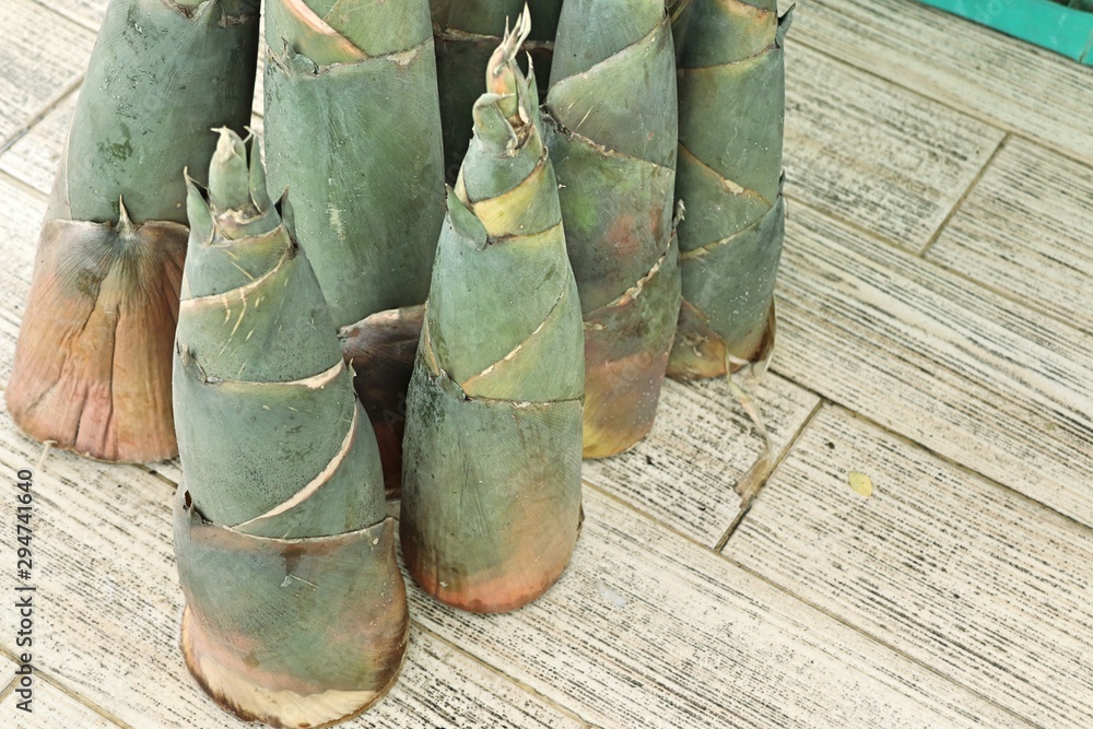 Wall mural bamboo shoot at the market