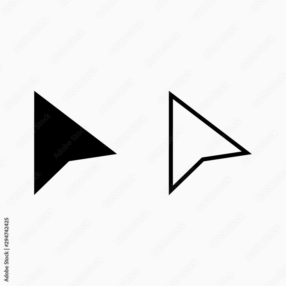 Poster set of pointers icon isolated on white