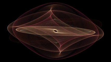 Slowly evolving Lissajous curve created from parametric equation appears and fades to black - Powered by Adobe