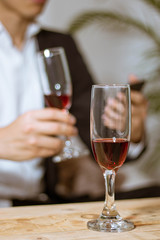 glass of red wine business