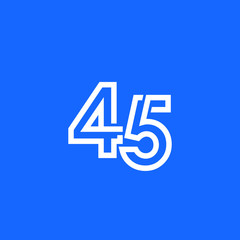 45 Years Anniversary Celebration Vector Template Design Illustration