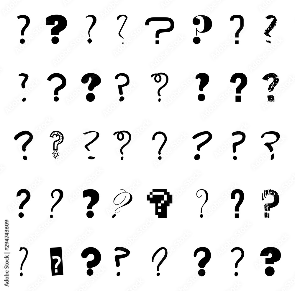 Poster isolated question mark icon set design