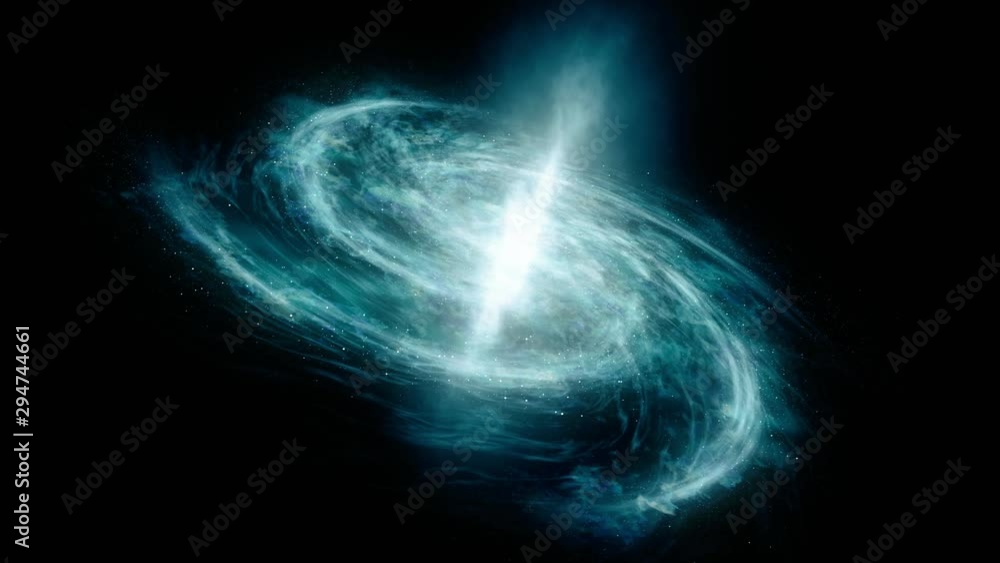 Wall mural front view of the galaxy. 3d rendering model of the galaxy. blue abstract galaxy background. 4k foot