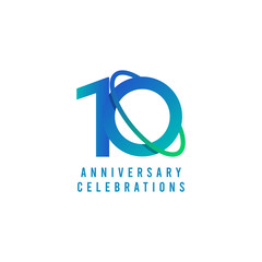 Obraz premium 10 Years Anniversary Celebrations Vector Template Design Illustration