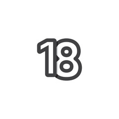 18 Years Anniversary Celebrations Vector Template Design Illustration