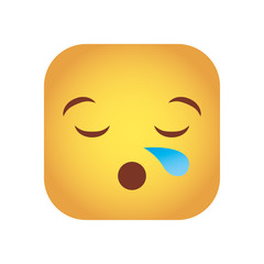 square emoticon crying face character icon