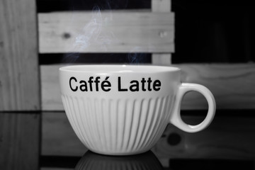 Hot coffee latte cup delicious.