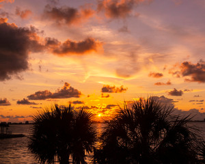 Sunset at sea beautiful seascape