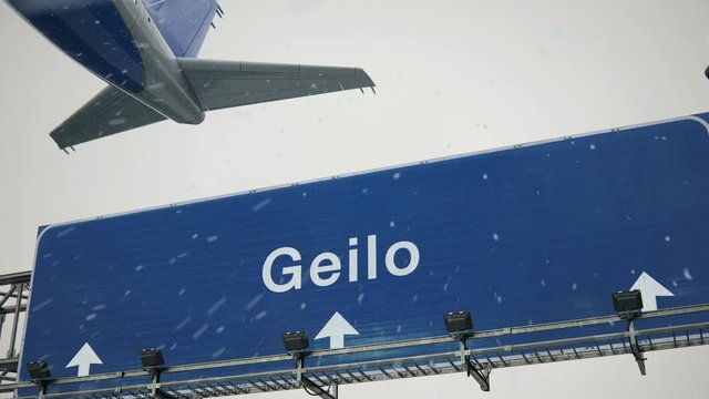 Airplane Takeoff Geilo in Christmas
