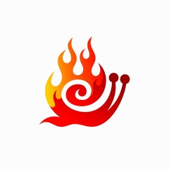 snail logo accompanied fire concept