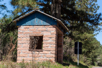 Small bus stop built in stone