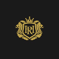 lion logo with heraldic concept
