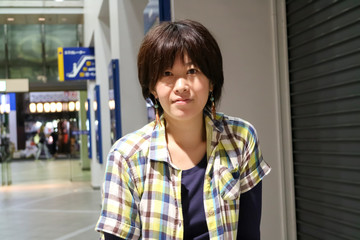 Fototapeta premium A bright pretty woman, Japan 