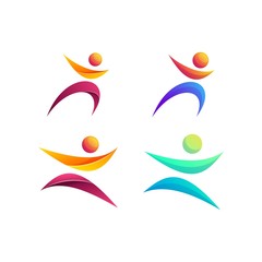 running man logo design bundle