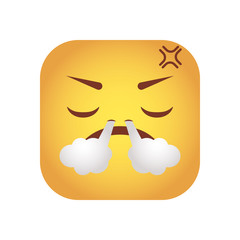 square emoticon angry face character icon