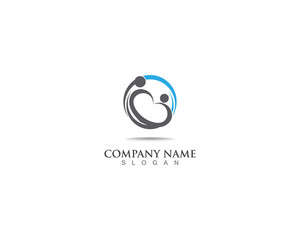 adobtion and community care logo template vector symbol