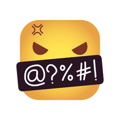 square emoticon rudeness face character icon