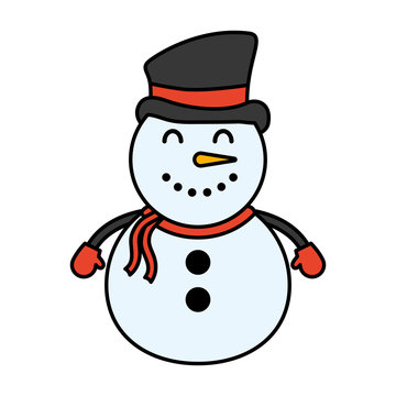 merry christmas cute snowman character