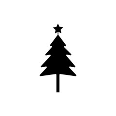 Santa Claus and Christmas tree icon image in a trendy flat design