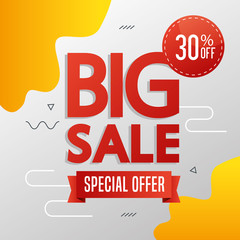 commercial label with big sale special offer lettering vector illustration design