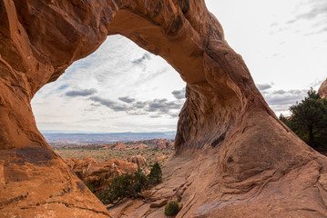 Fototapeta na wymiar View through Partition Arch in Arches National Park, Utah/USA