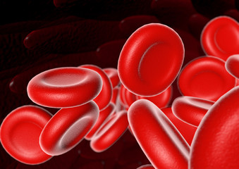 Red blood cells flowing through artery. - 294750647