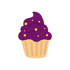 halloween cupcake delicious isolated icon vector illustration design
