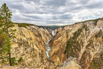 Lower Falls and Grand Canyon of the Yellowstone from Artist Point