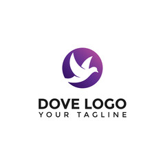 Obraz premium Illustration of Modern Flying Dove Bird Logo Design Template For Your Company