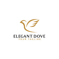 Illustration of Abstract Elegant Flying Dove Bird Logo Design Template For Your Company