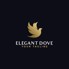 Illustration of Abstract Elegant Flying Dove Bird Logo Design Template For Your Company