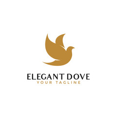 Illustration of Elegant Flying Dove Bird Logo Design Template For Your Company