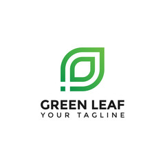 Illustration of Simple Green Leaf Logo Design Template For Your Company