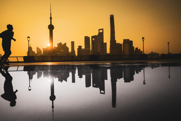 Obraz premium skyline at sunset