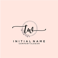 TW Beauty vector initial logo, handwriting logo.