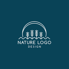 vector logo nature. tree, water, mountain vector