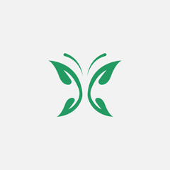 butterfly leaf logo. nature icon - vector