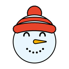 merry christmas cute snowman head character