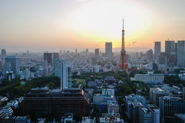 Tokyo, Japan , 17 April 2016 : Tokyo Tower is a communications and observation tower located in the Shiba-koen district of Minato, Tokyo, Japan. At 332.9 meters