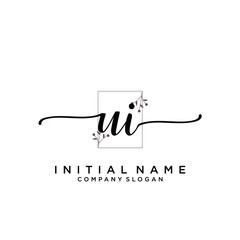 UI Beauty vector initial logo, handwriting logo.