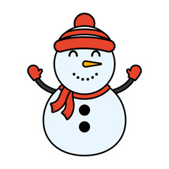 merry christmas cute snowman character